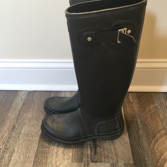 Hunter tall black matte rain boots - Picture 2 of 4